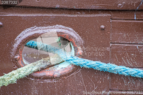 Image of Mooring line of a trawler