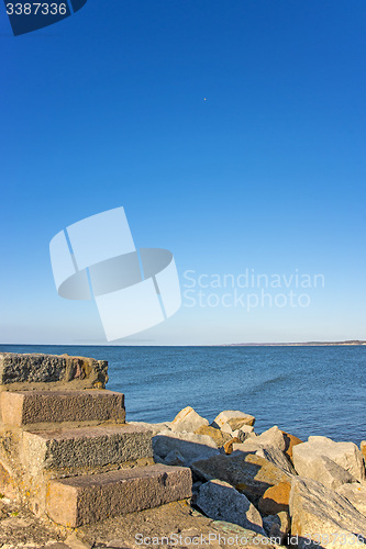 Image of Baltic Sea view of the mole of Ustka, Poland