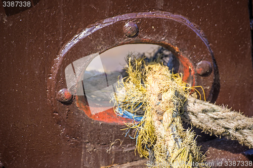 Image of Mooring line of a trawler