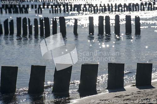 Image of Sunrise over the Baltic Sea with groins