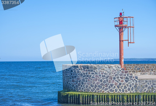 Image of Ustka, Poland entrance of seaport 