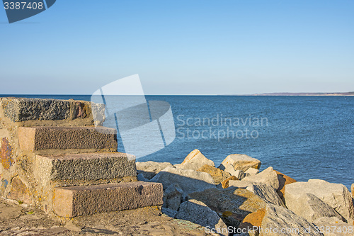 Image of Baltic Sea view of the mole of Ustka, Poland