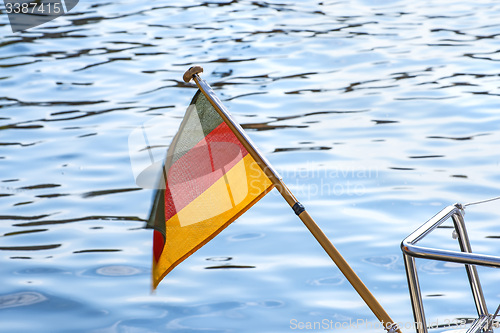 Image of Flag of Germany at a sailing boat