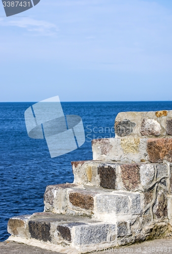 Image of Baltic Sea, mole of seaport of Ustka, Poland