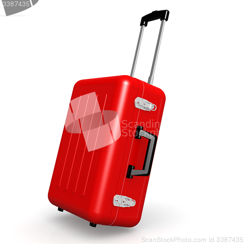 Image of Red luggage in angle position