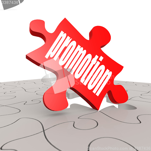 Image of Promotion word with puzzle background