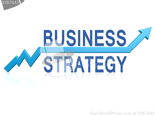 Image of Business strategy with blue arrow
