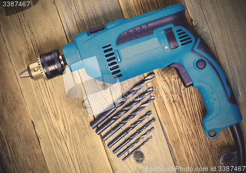 Image of blue electric drill