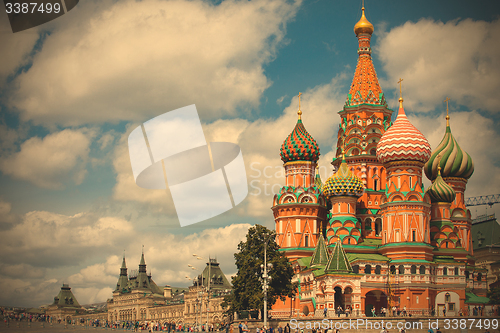 Image of Russia, Cityscape with Saint Basil\'s Cathedral in Moscow