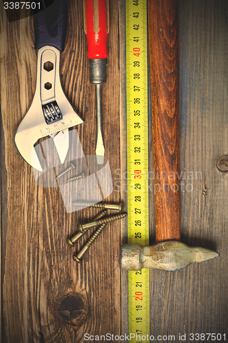 Image of Still life with old locksmith tools