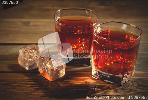 Image of whisky in glasses with ice