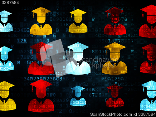 Image of Science concept: Student icons on Digital background