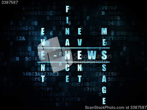 Image of News concept: word E-news in solving Crossword Puzzle