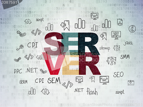 Image of Web design concept: Server on Digital Paper background