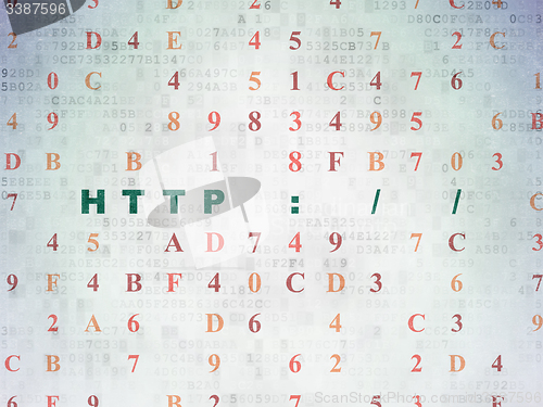 Image of Web development concept: Http : / / on Digital Paper background