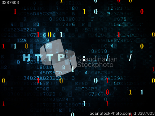 Image of Web development concept: Http : / / on Digital background