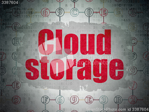 Image of Cloud computing concept: Cloud Storage on Digital Paper background