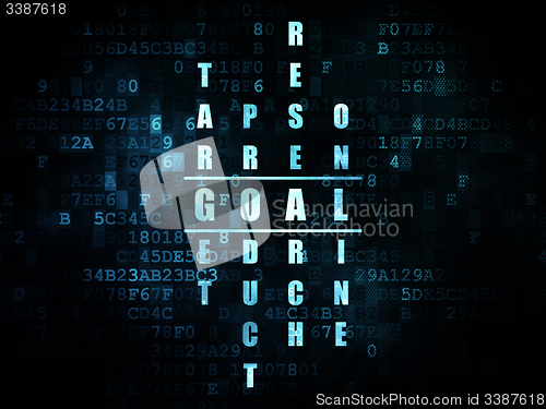 Image of Advertising concept: word Goal in solving Crossword Puzzle