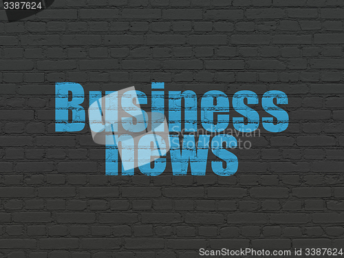 Image of News concept: Business News on wall background