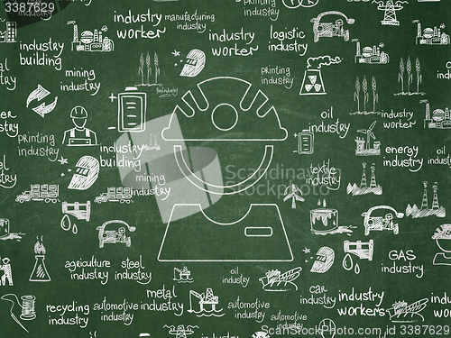 Image of Manufacuring concept: Factory Worker on School Board background