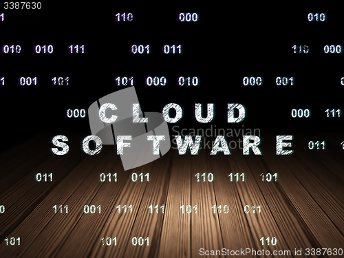 Image of Cloud technology concept: Cloud Software in grunge dark room
