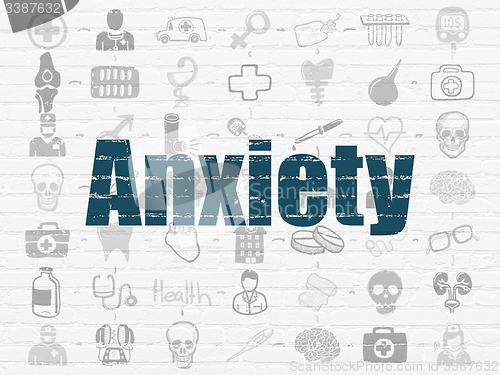 Image of Healthcare concept: Anxiety on wall background