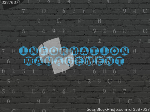 Image of Data concept: Information Management on wall background