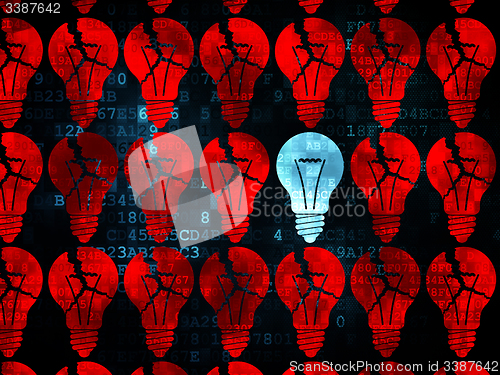 Image of Business concept: light bulb icon on Digital background