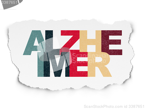 Image of Healthcare concept: Alzheimer on Torn Paper background