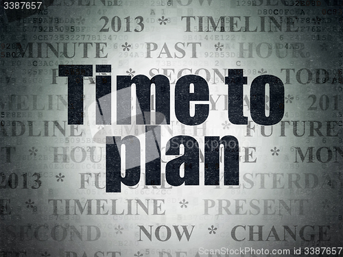 Image of Time concept: Time to Plan on Digital Paper background