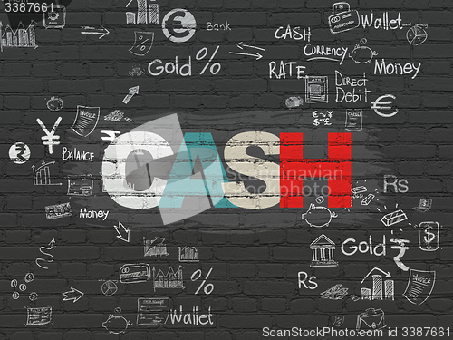 Image of Currency concept: Cash on wall background