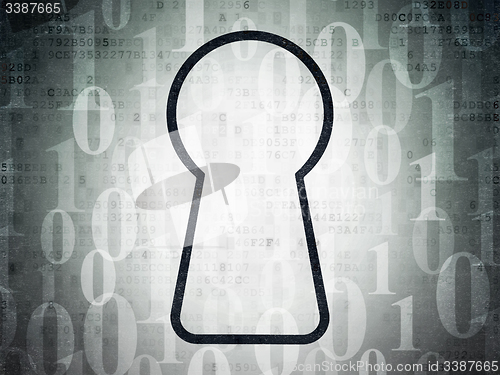 Image of Data concept: Keyhole on Digital Paper background