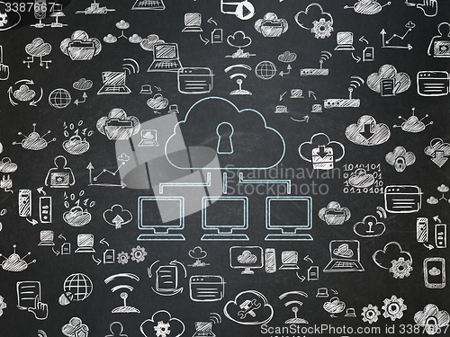 Image of Cloud computing concept: Cloud Network on School Board background