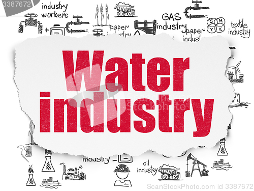 Image of Manufacuring concept: Water Industry on Torn Paper background