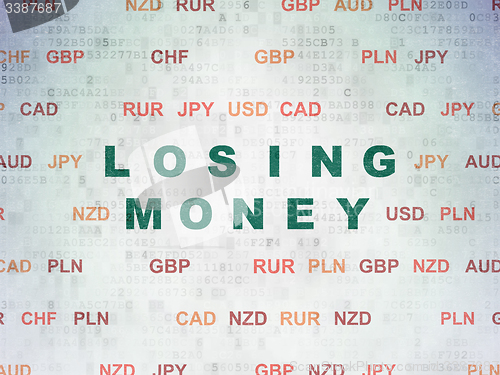 Image of Currency concept: Losing Money on Digital Paper background