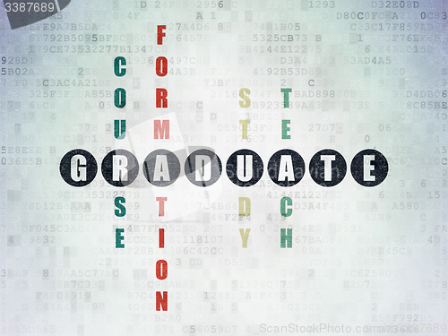 Image of Learning concept: word Graduate in solving Crossword Puzzle