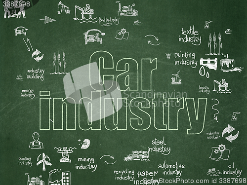 Image of Manufacuring concept: Car Industry on School Board background