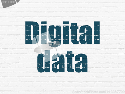 Image of Data concept: Digital Data on wall background