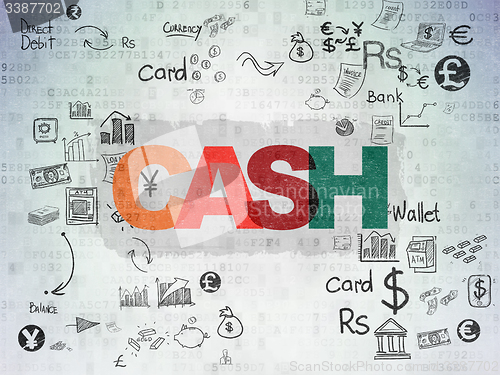 Image of Currency concept: Cash on Digital Paper background