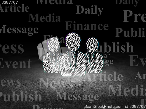 Image of News concept: Business People in grunge dark room