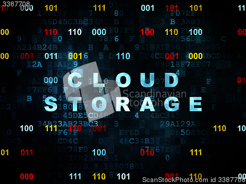 Image of Cloud technology concept: Cloud Storage on Digital background