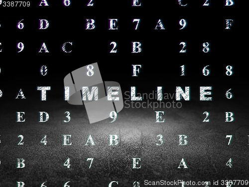 Image of Timeline concept: Timeline in grunge dark room