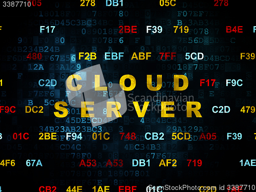 Image of Cloud technology concept: Cloud Server on Digital background