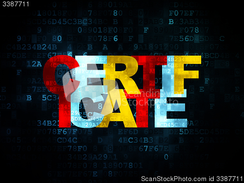 Image of Law concept: Certificate on Digital background