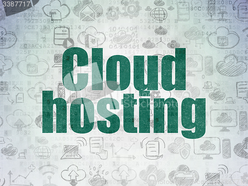 Image of Cloud technology concept: Cloud Hosting on Digital Paper background