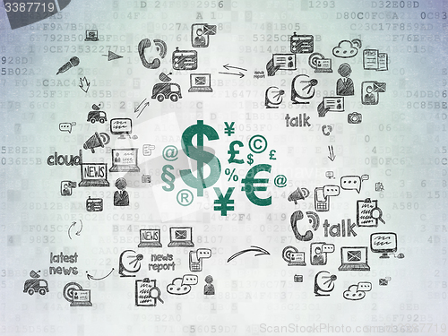 Image of News concept: Finance Symbol on Digital Paper background