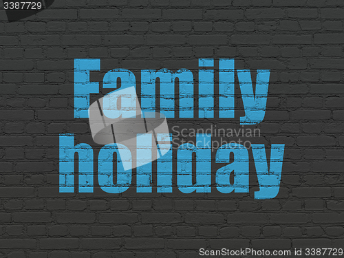 Image of Travel concept: Family Holiday on wall background