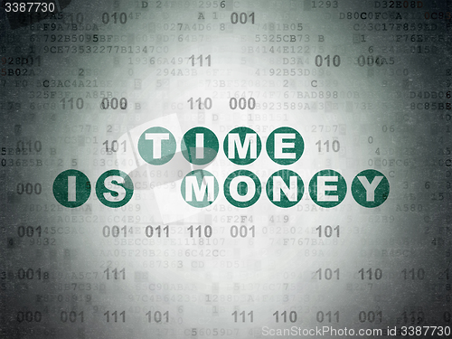 Image of Time concept: Time Is money on Digital Paper background