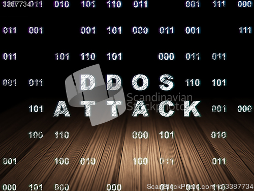 Image of Privacy concept: DDOS Attack in grunge dark room