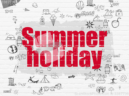 Image of Travel concept: Summer Holiday on wall background